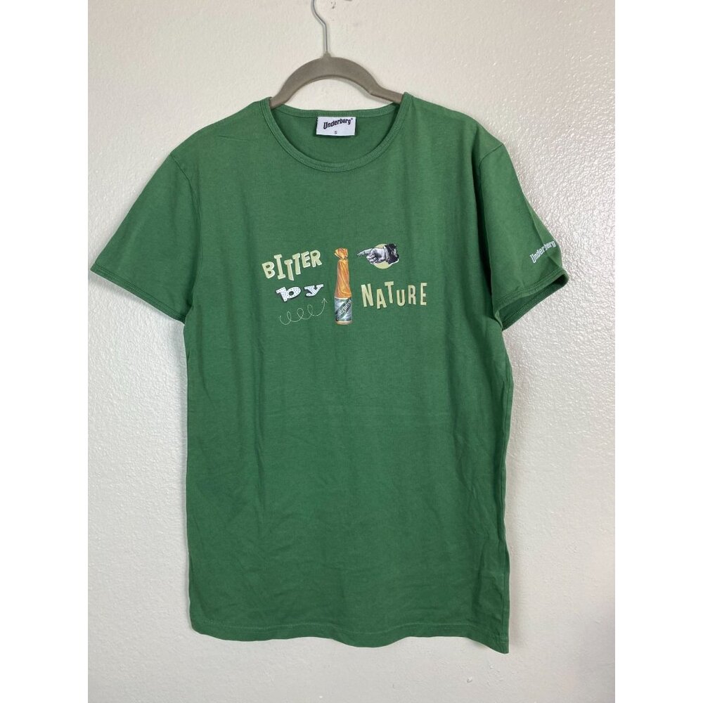 Underberg‎ Green Mens Graphic T-Shirt Bitter By Nature Size Small Short sleeve